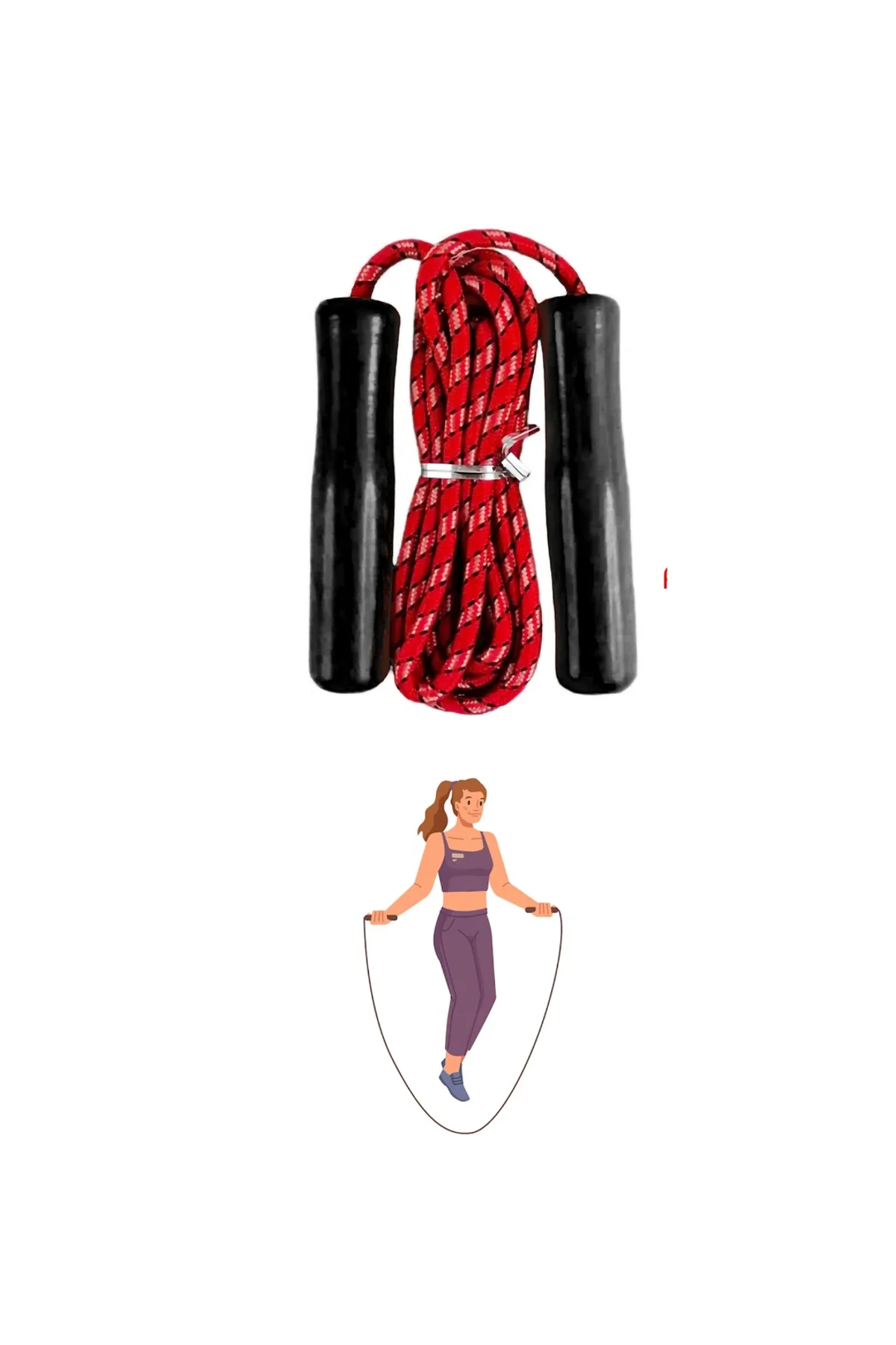 3 Parça Spor Seti Atlama İpi El Yayı Ve Karın Çalışma Aleti - Just Cheap Store Görsel 5