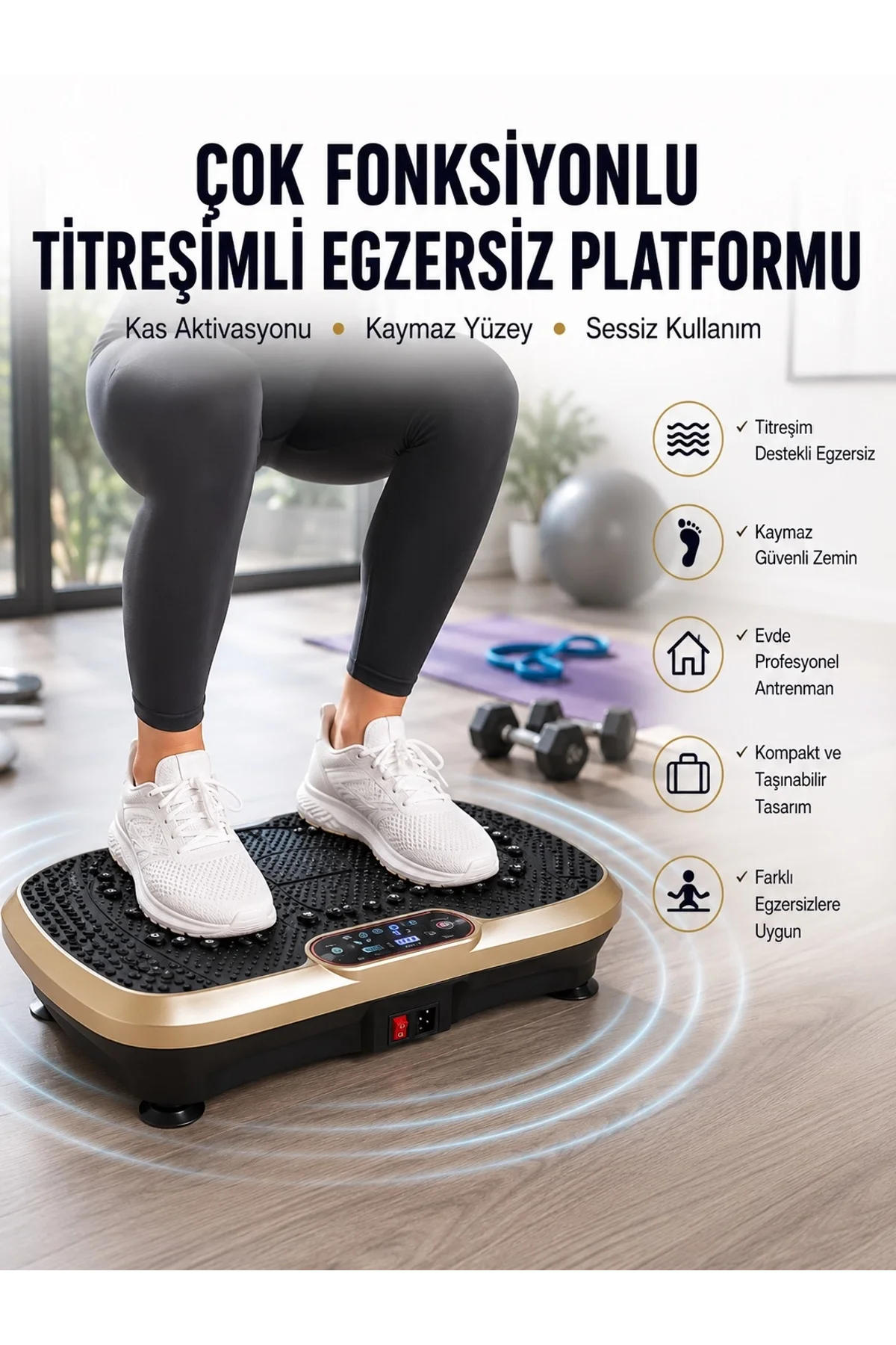 Evde Spor İçin Titreşimli Plate Fitness Platformu Yeni Nesil