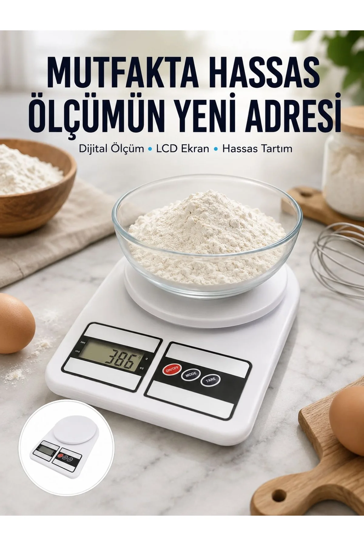 10 Kg Kapasiteli Lcd Ekranlı Dijital Mutfak Tartıs Yeni Nesil