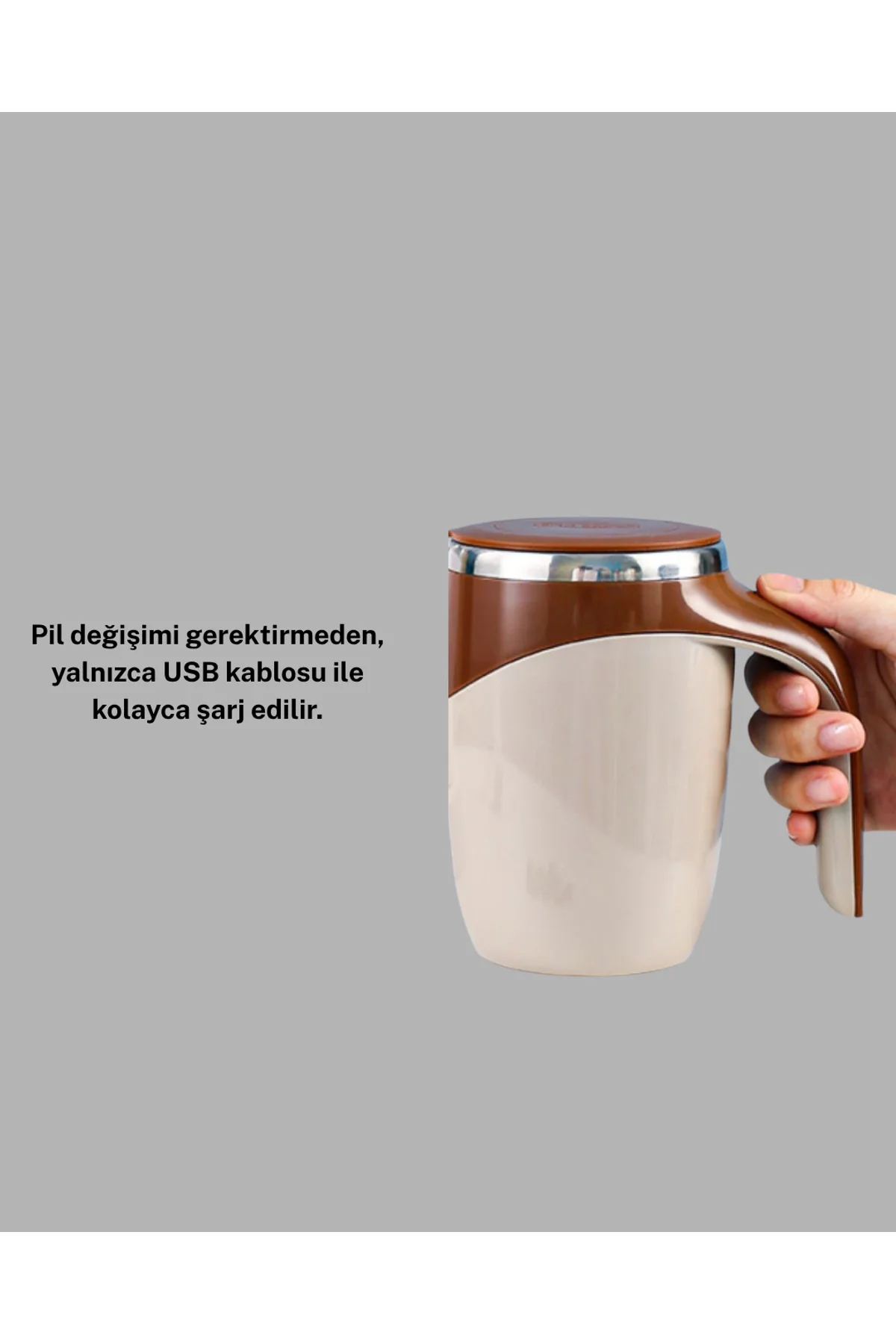 Şarjlı Otomatik Karıştırıcı Kupa Manyetik Mix Kupa Paslanmaz Çelik İç Astar - Just Cheap Store Görsel 5
