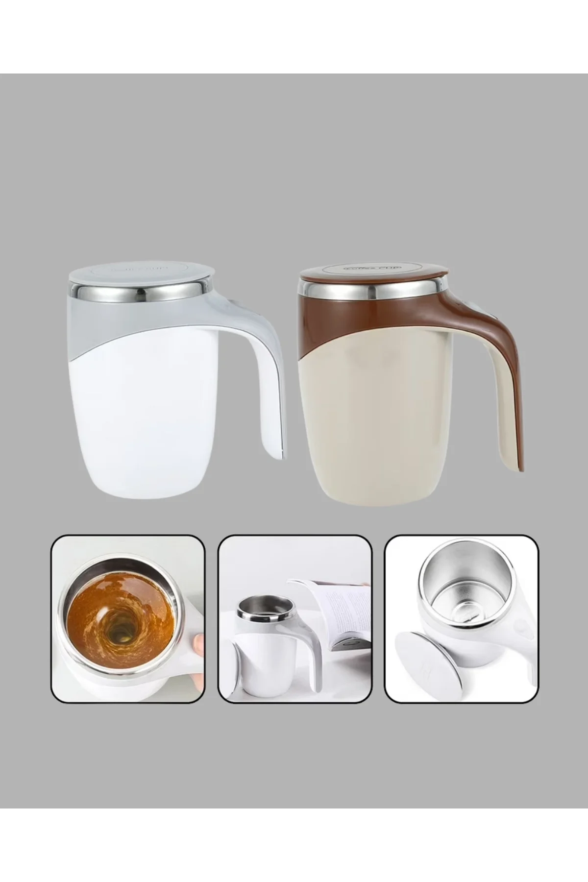 Şarjlı Otomatik Karıştırıcı Kupa Manyetik Mix Kupa Paslanmaz Çelik İç Astar - Just Cheap Store Görsel 4