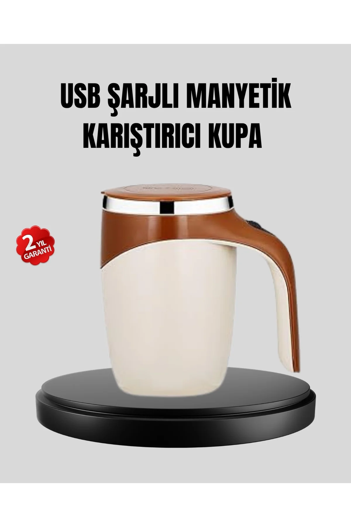 Usb Şarjlı Manyetik Karıştırıcı Kupa Otomatik Karıştırma Paslanmaz Çelik