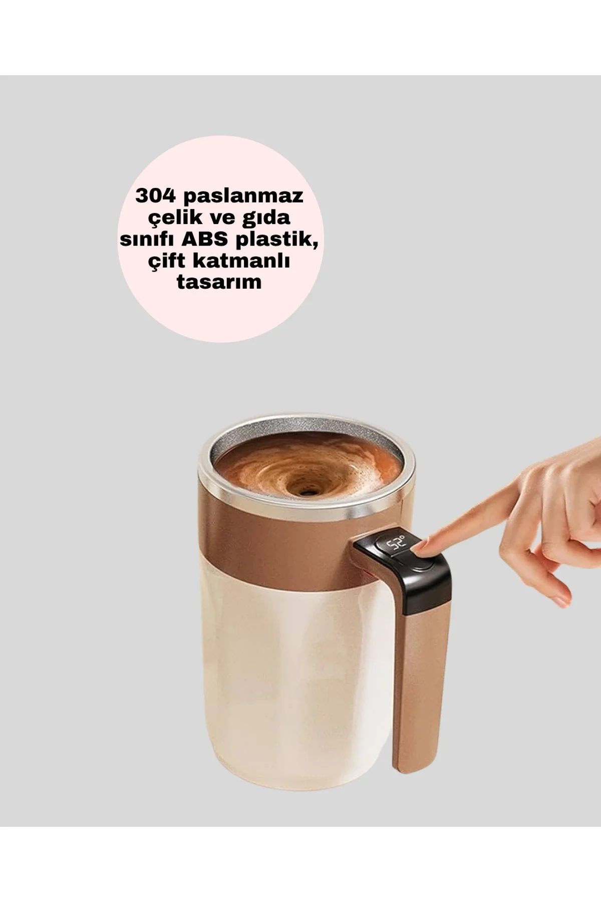 Usb Şarjlı Manyetik Karıştırıcı Kupa – Otomatik Kahve Karıştırma Bardağı - Just Cheap Store Görsel 3