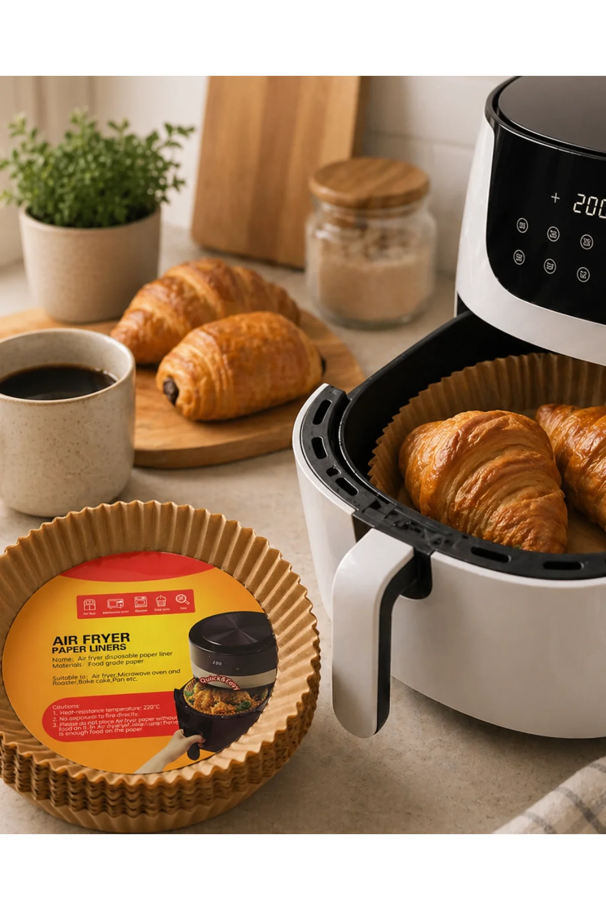 Yuvarlak Airfryer Kağıdı 100 Adet Yağ Tutmaz Hazne Koruyucu
