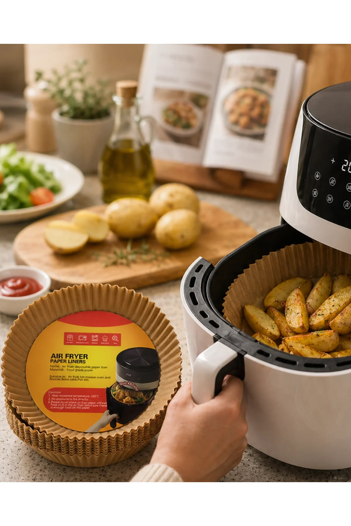 Airfryer Pişirme Kağıdı 100 Lü Yapışmaz Yağ Geçirmez Kağıt