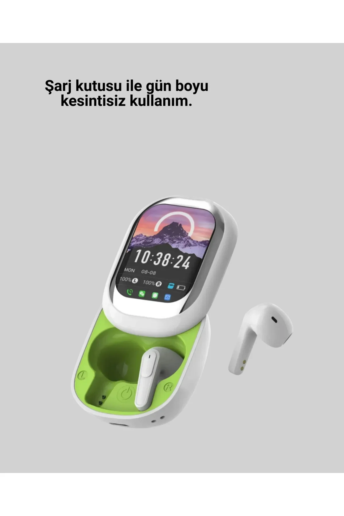 Kayar Kapaklı Şarj Kutusu Ve Dokunmatik Ekranlı Bluetooth Stereo Kulaklık - Just Cheap Store Görsel 3