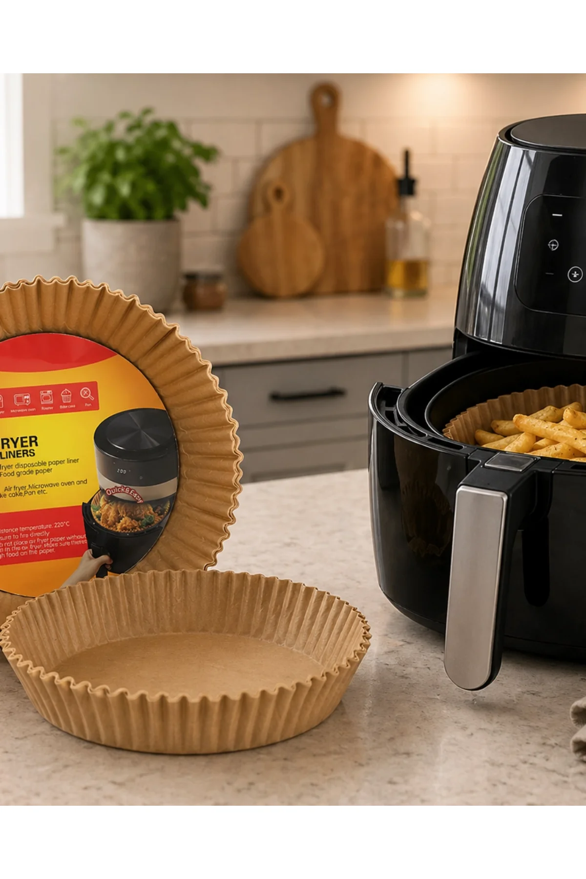 100 Lü Airfryer Kağıdı Yağ Geçirmez Yapışmaz Pişirme Kağıdı
