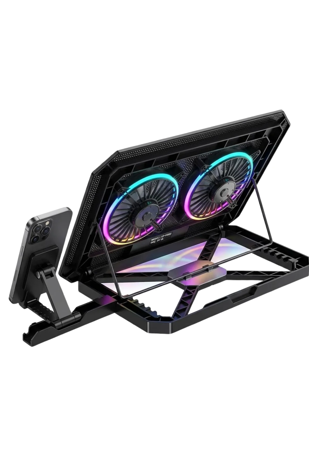 Çift Fanlı Laptop Soğutucu Rgb Işıklı Sessiz Notebook Standı - Just Cheap Store Görsel 4