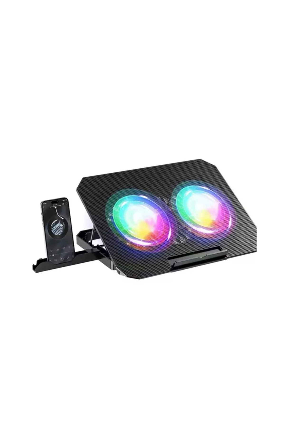 Çift Fanlı Laptop Soğutucu Rgb Işıklı Sessiz Notebook Standı - Just Cheap Store Görsel 2