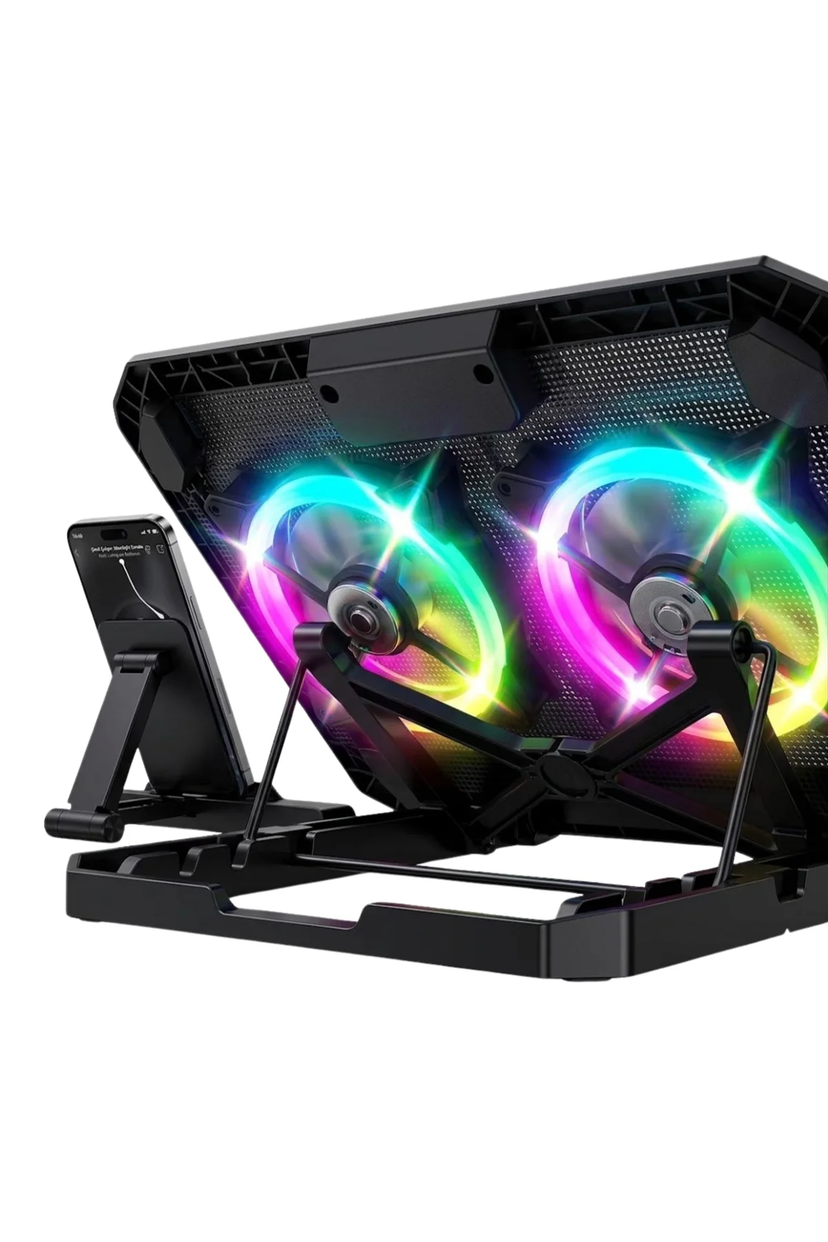 Çift Fanlı Laptop Soğutucu Rgb Işıklı Sessiz Notebook Standı - Just Cheap Store Görsel 3