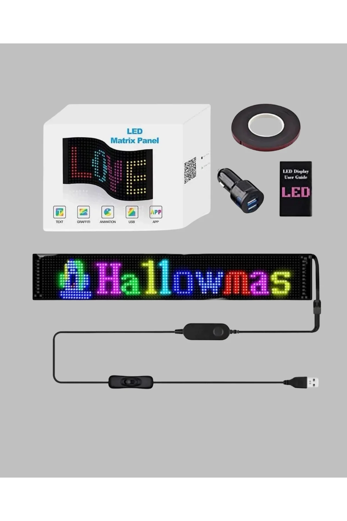 Kayan Yazı Destekli Rgb Led Reklam Paneli Usb İle Kolay Kurulumlu - Just Cheap Store Görsel 5