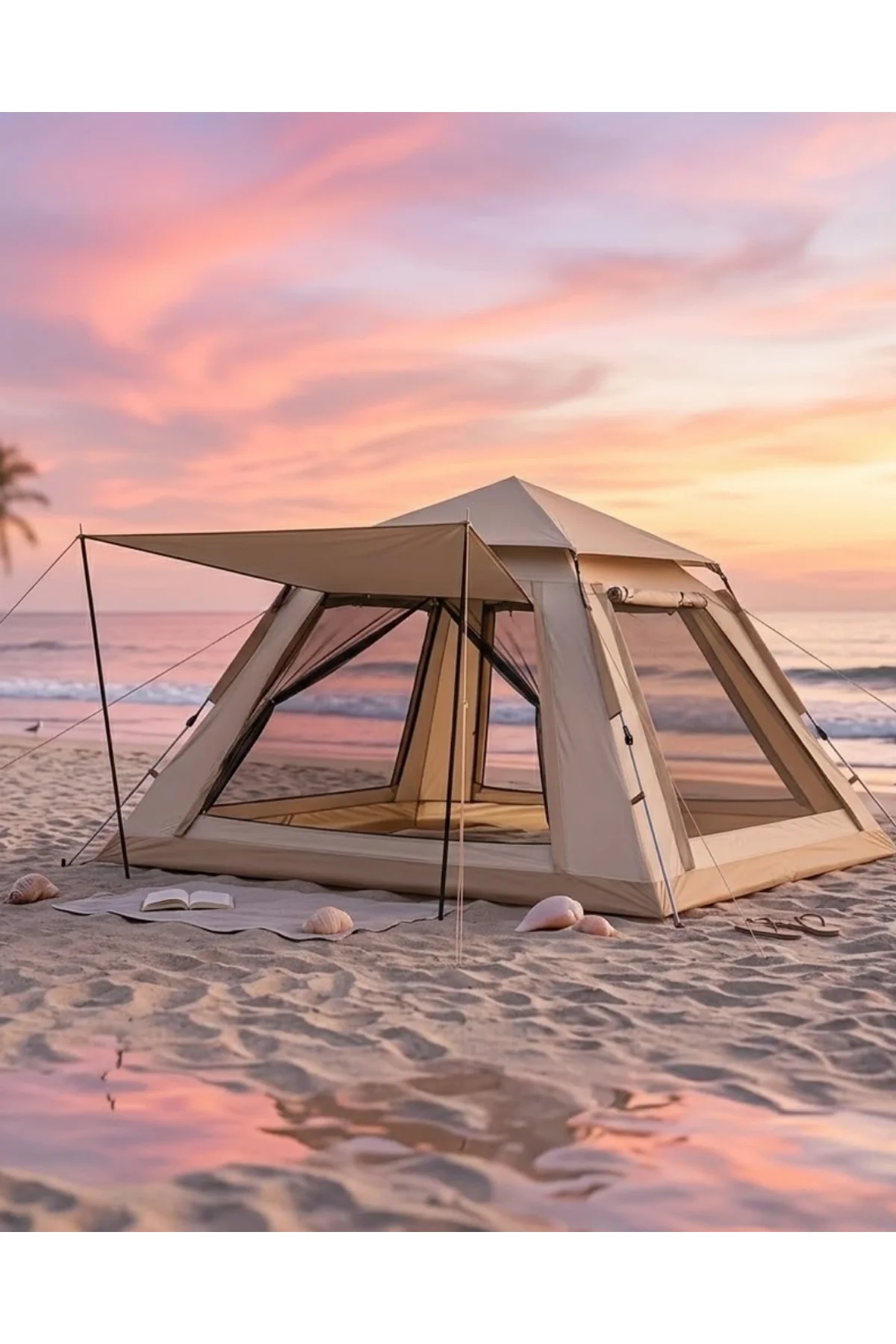 Büyük Aile Kamp Çadırı 240x240x160 Cm Gölgelikli 6 Kişilik Outdoor Çadır