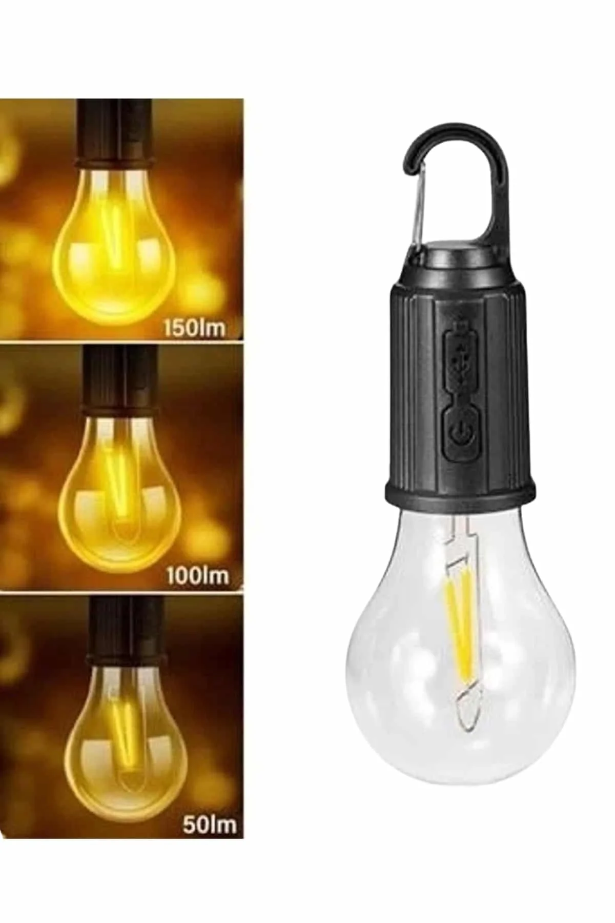 Taşınabilir Askılı Ampul Kamp Lambası Askılı Type-c Şarjlı Bahçe Lambası - Just Cheap Store Görsel 2