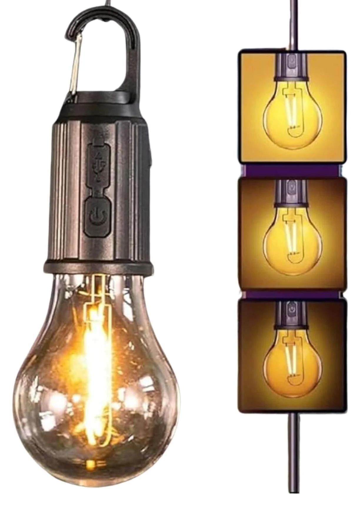 Şarjlı Dekoratif Kamp Lambası Askılı Ampul Led Işık Type-c Girişli - Just Cheap Store Görsel 2