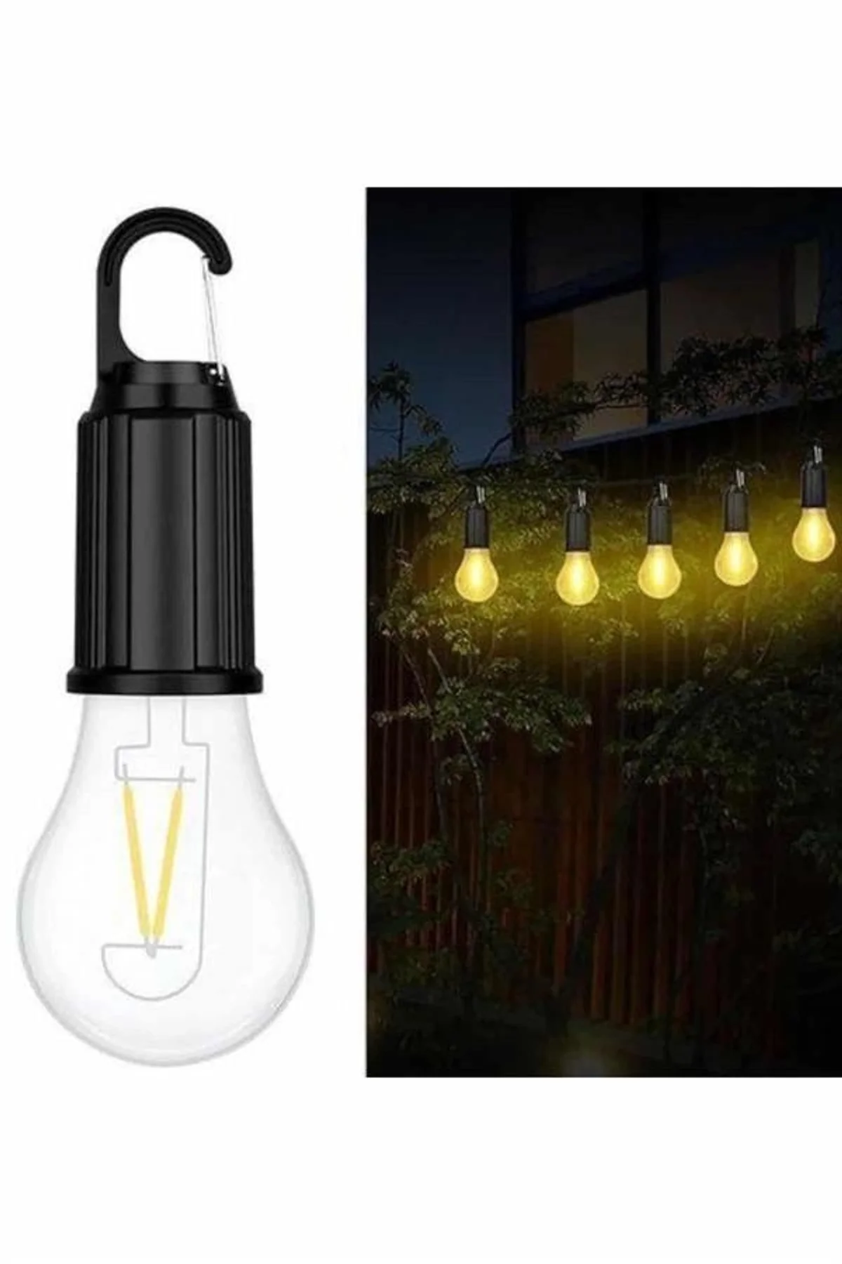 Şarjlı Dekoratif Kamp Lambası Askılı Ampul Led Işık Type-c Girişli - Just Cheap Store Görsel 3