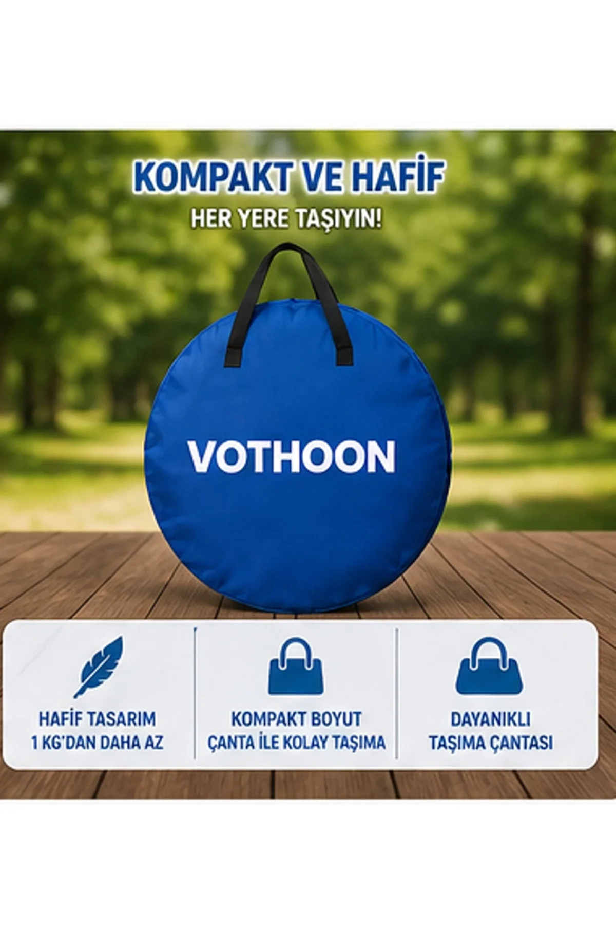 Otomatik Kabin Giyinme Çadırı 120x120x190 Cm Üst Havalandırma Yan Pencereli Duş &amp; Wc Çadırı Mavi - Just Cheap Store Görsel 3