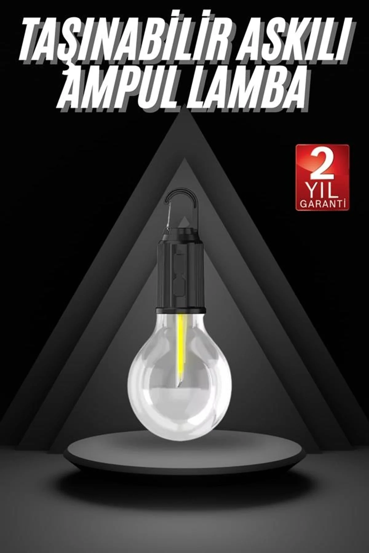 3 Farklı Mod Led'li Şarjlı Asma Kancalı Kamp Lambası Taşınabilir Ampul - Just Cheap Store Görsel 2