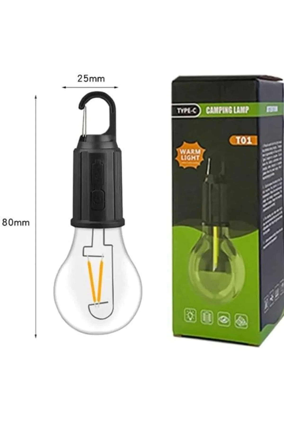 3 Farklı Mod Led'li Şarjlı Asma Kancalı Kamp Lambası Taşınabilir Ampul - Just Cheap Store Görsel 5
