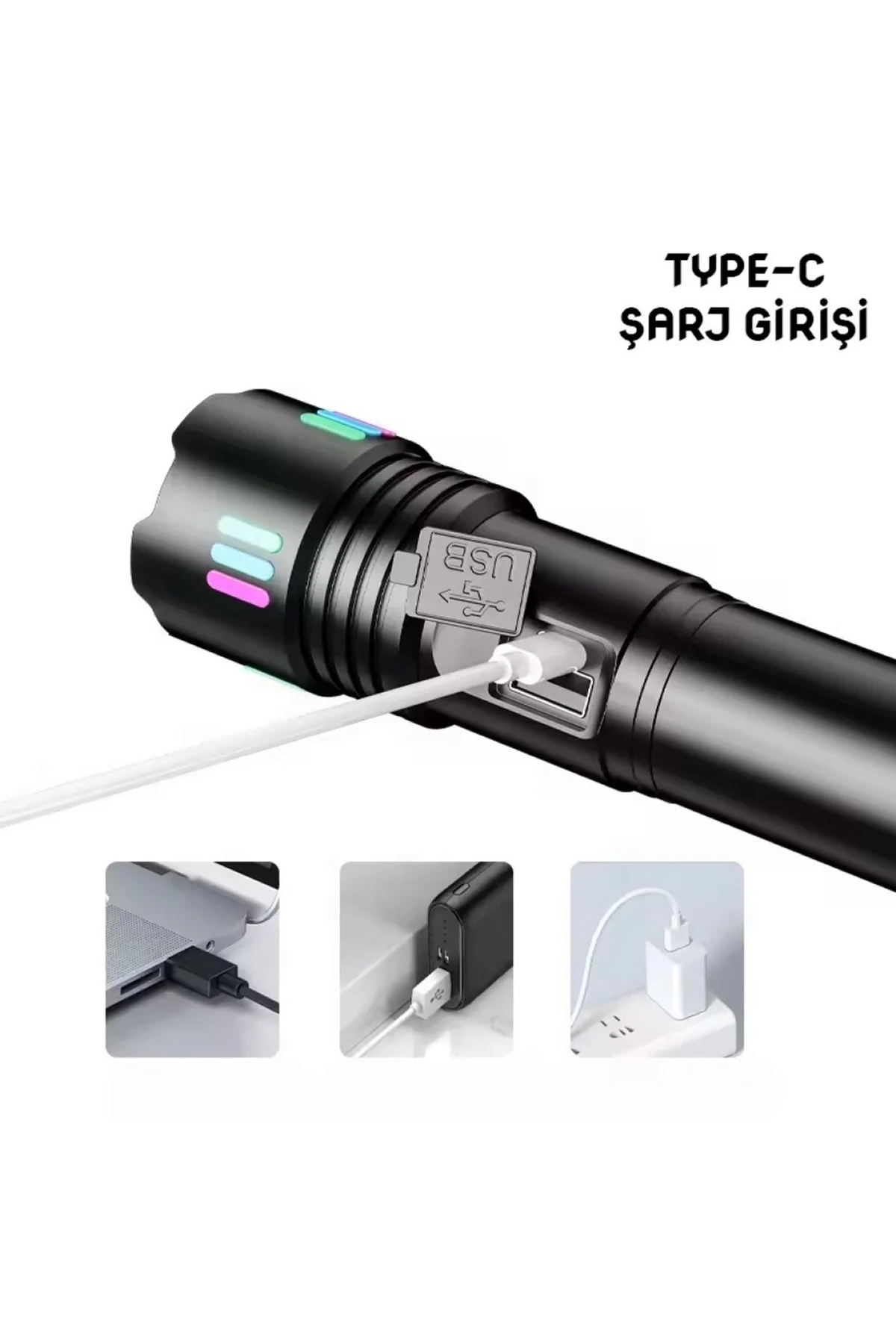 Ws-9944 20w Zoomlu Fosforlu Metal Şarjlı El Feneri - Just Cheap Store Görsel 2