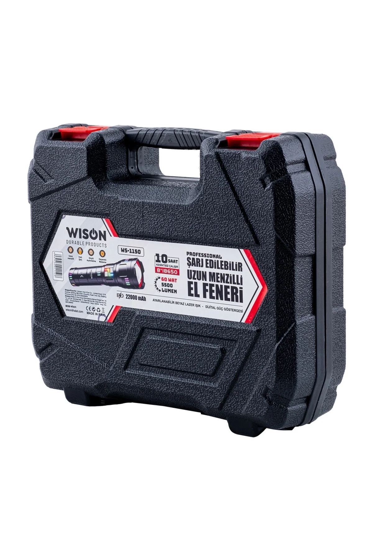 Ws-1150 Uzun Menzilli 60 Watt 5500 Lümen Profesyonel Güçlü El Feneri - Just Cheap Store Görsel 3