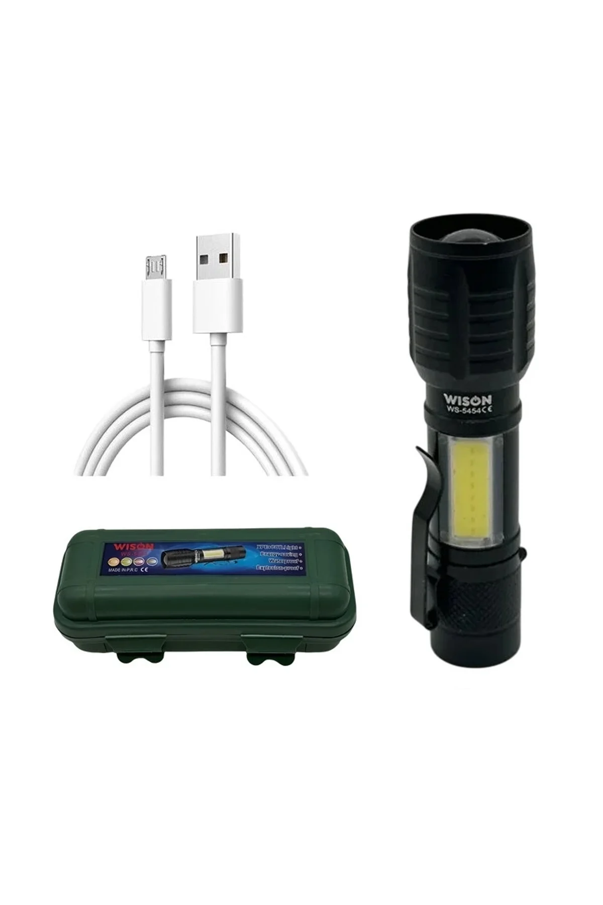 Ws-5454 Cob Led Usb Şarjlı Mini El Feneri