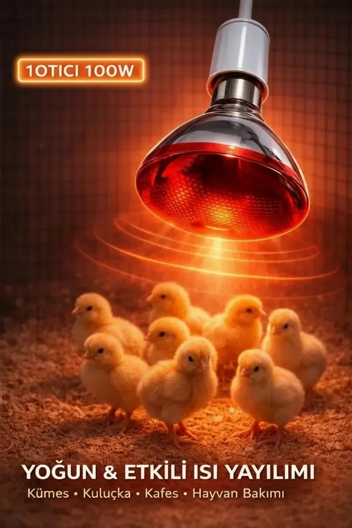 100w Isıtıcı Ampul Kırmızı Isı Lambası Civciv Kümes Kuluçka E27 Duy Isıtma Ampulü - Just Cheap Store Görsel 5