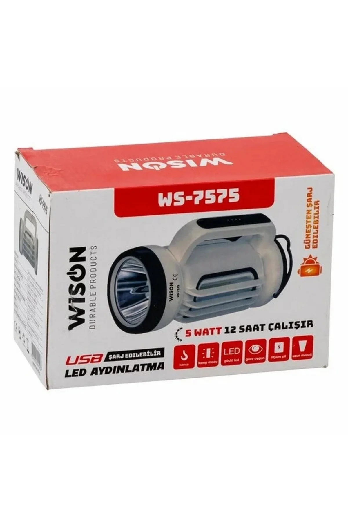 Ws-7575 5 Watt Solarlı Projektör Şarjlı Spot Fener - Just Cheap Store Görsel 3