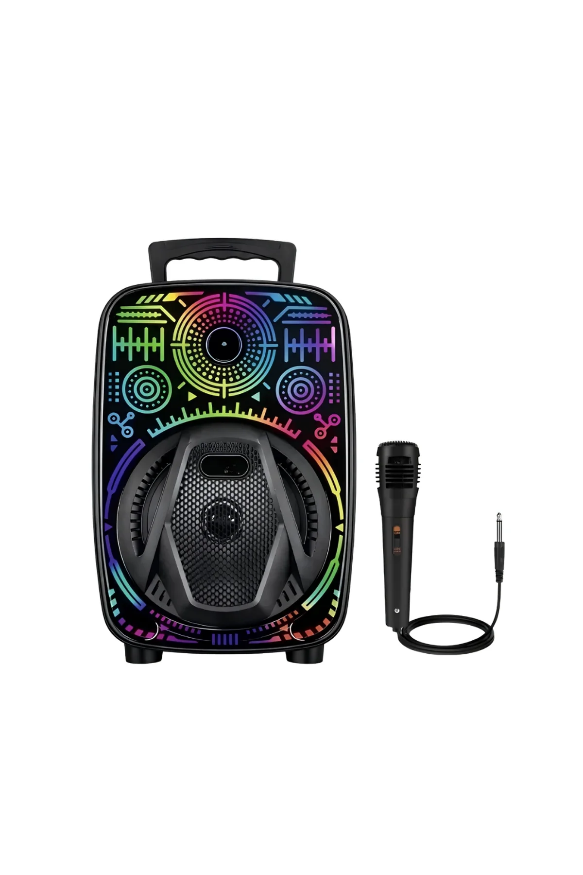 8 İnç Karaoke Hoparlör Usb Aux Fm Destekli Işıklı Speaker - Just Cheap Store Görsel 2