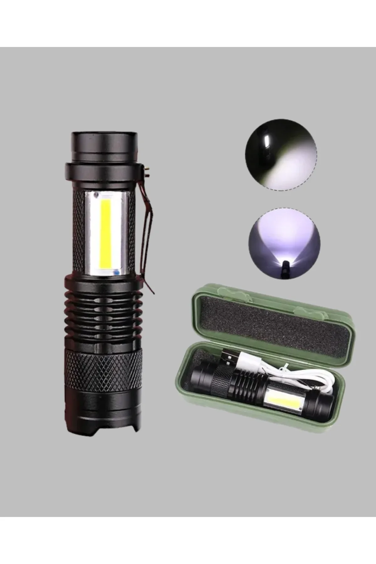 4 Modlu Usb Şarjlı Led El Feneri Kamp Ve Outdoor - Just Cheap Store Görsel 4