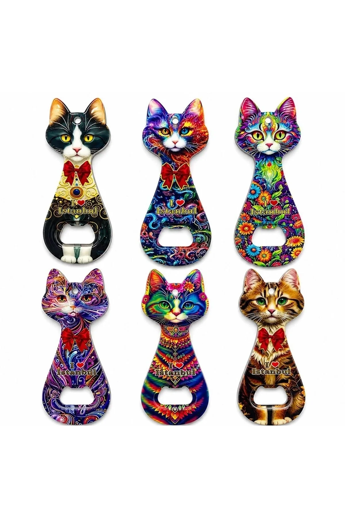 Kedi Tasarımı İstanbul Temalı Buzdolapı Süsü Magnet Alk5408