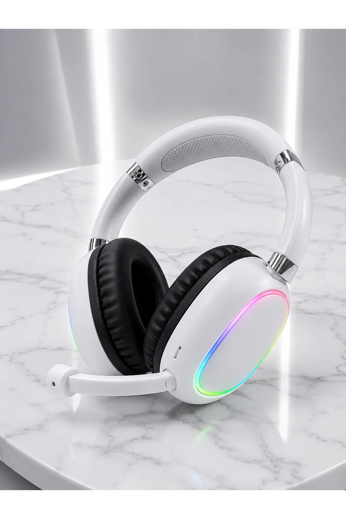 Beyaz Kablosuz Bluetooth Kulaklık Mikrofonlu Ergonomik Kulak Üstü Tasarım - Just Cheap Store Görsel 3