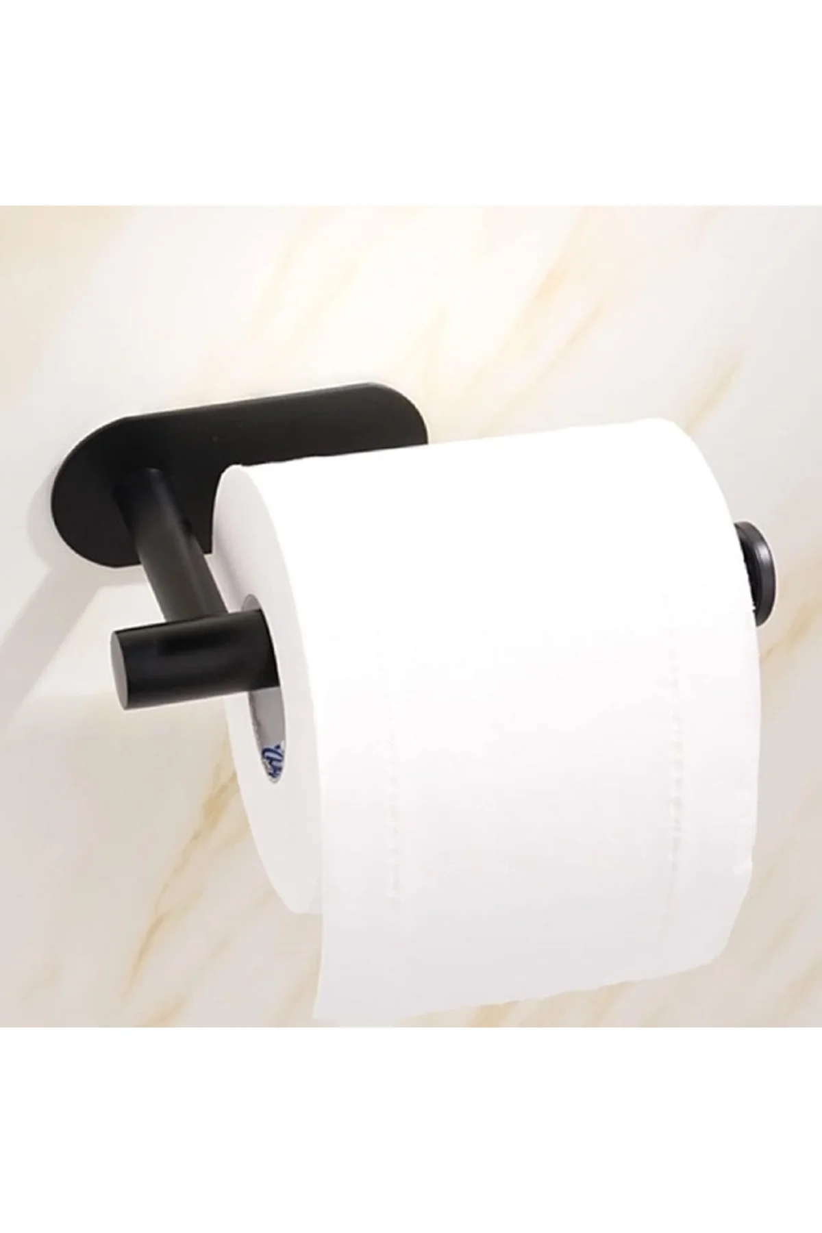 Kendinden Yapışkanlı Tuvalet Kağıtlığı – Mat Siyah Modern Banyo Rulo Askısı - Just Cheap Store Görsel 2