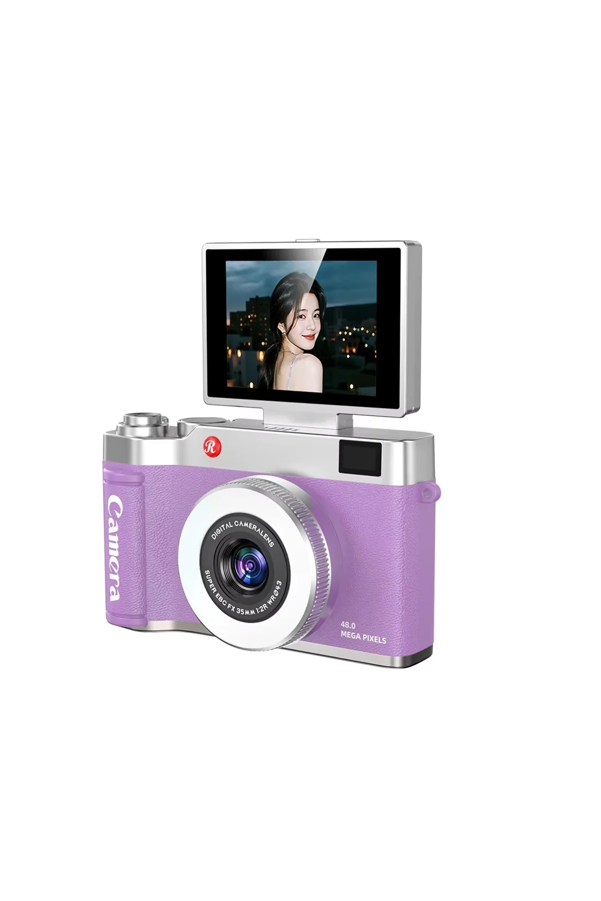 4k Çantalı Dijital Retro Video Kamera 48mp 16x Zoom Işıklı (32gb) Kart Dijital Fotoğraf Makinesi Mor - Just Cheap Store Görsel 3