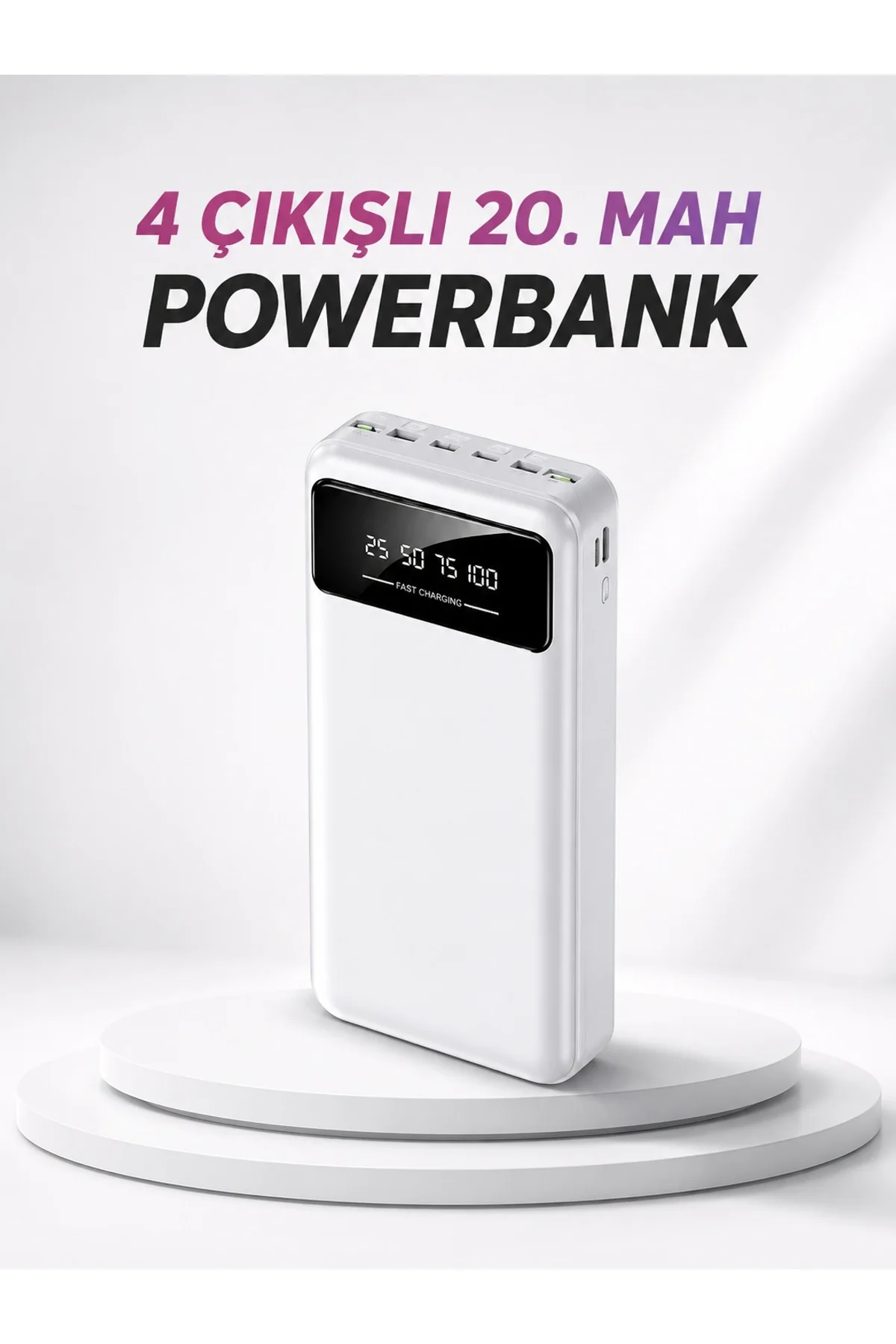 4 Çıkışlı 20.000 Mah Powerbank Taşınabilir Çoklu Giriş