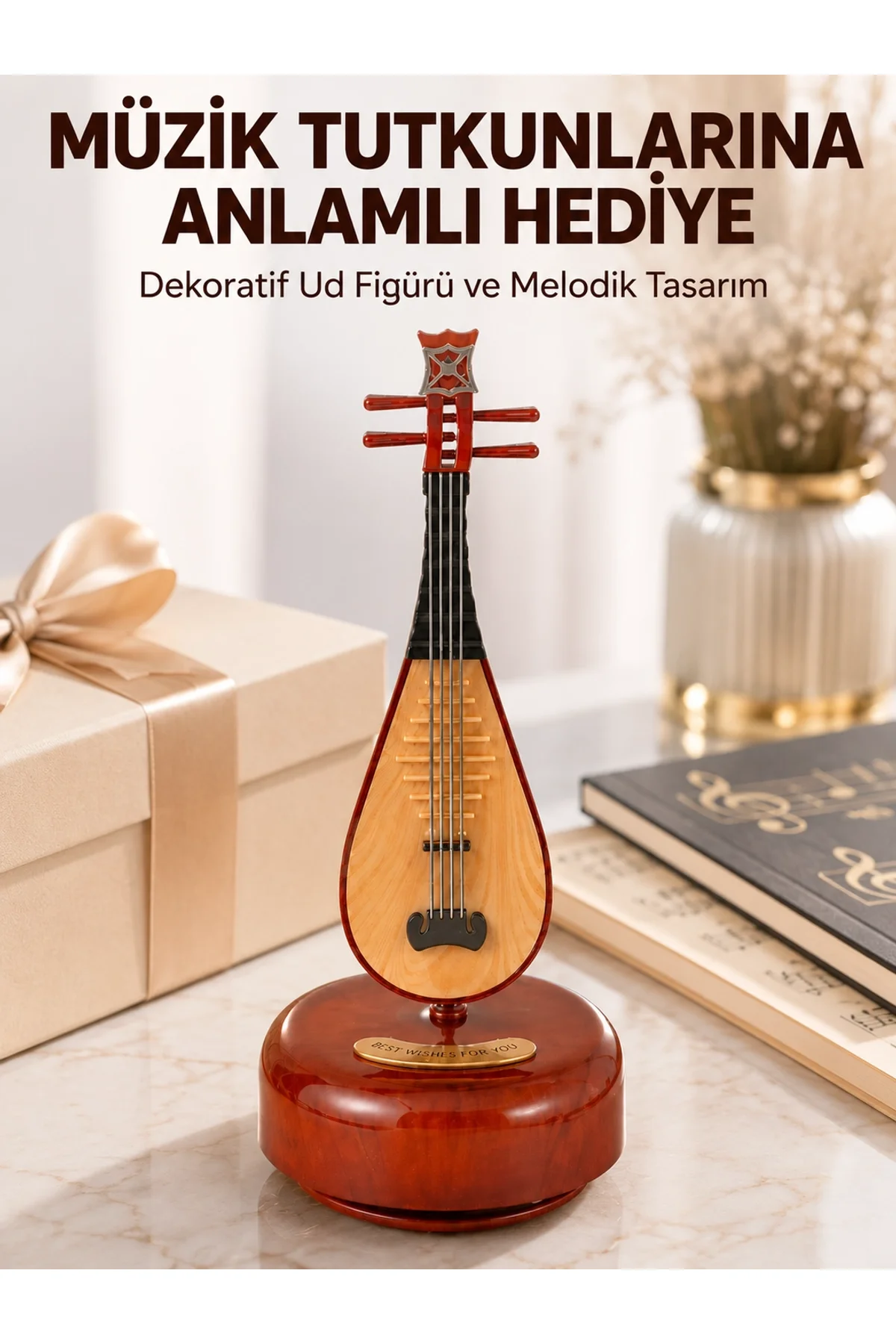 Enstrüman Figürlü Melodi Çalan Dekoratif Müzik Kutusu