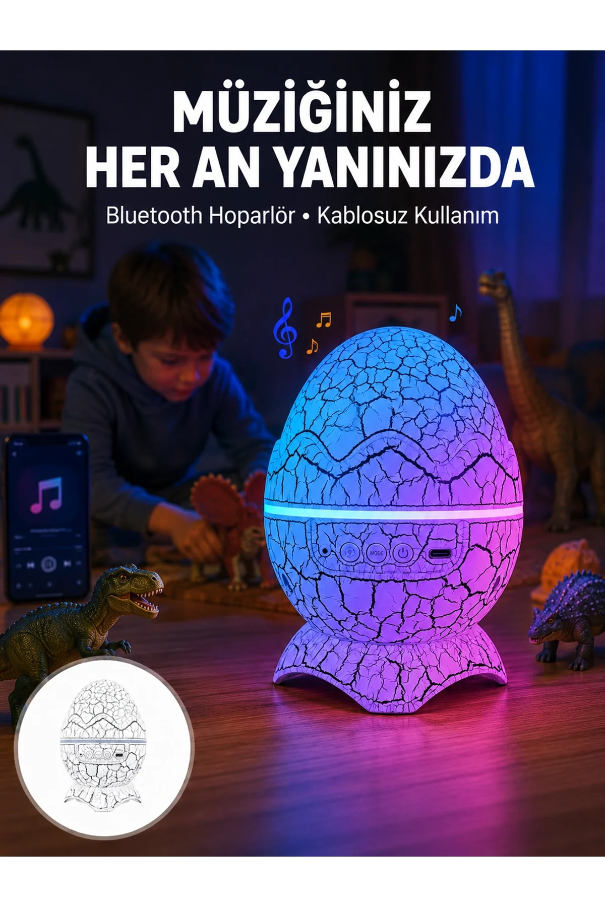 Uzaktan Kumandalı, Usb Girişli, Döner Projektör Lamba Yeni Nesil