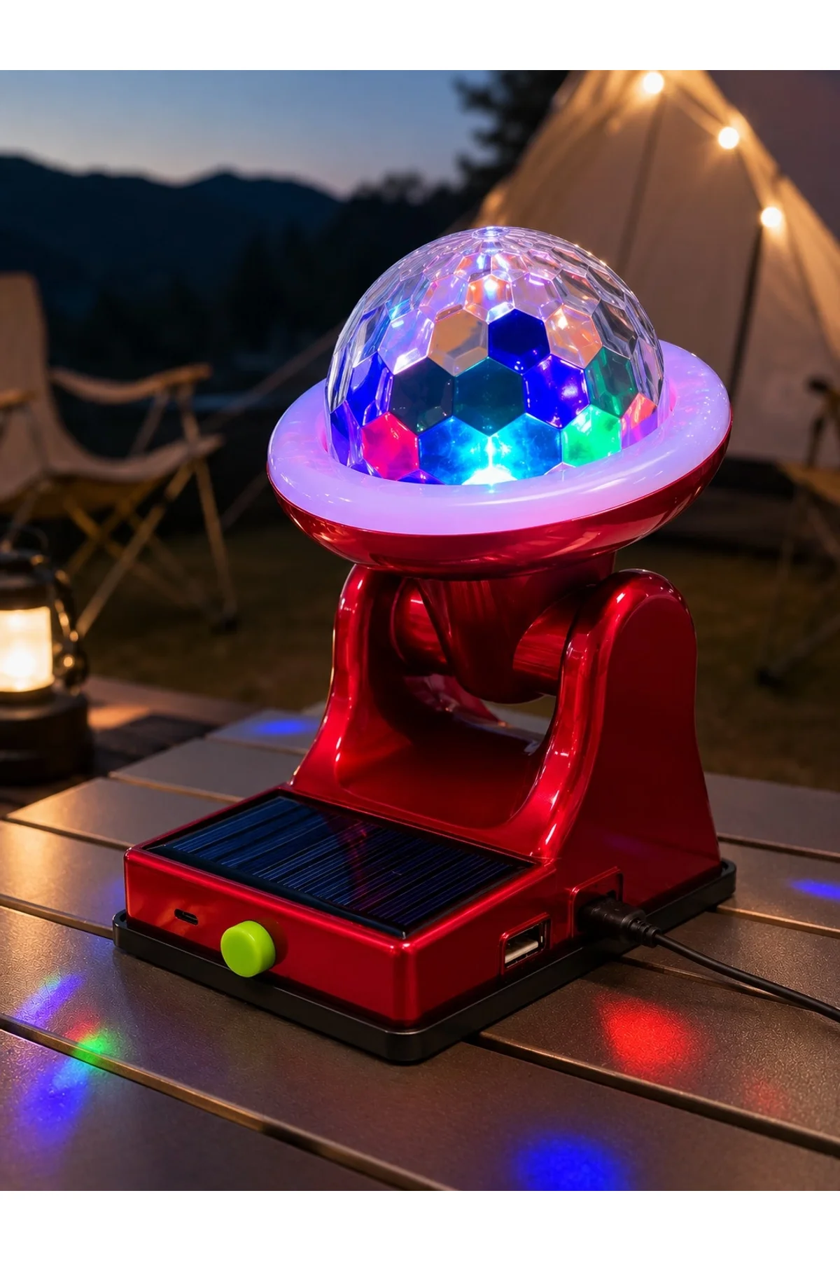 360° Rgb Led Disco Işığı Ayarlanabilir Başlıklı Güneş Enerjili Projektör Lamba - Just Cheap Store Görsel 4