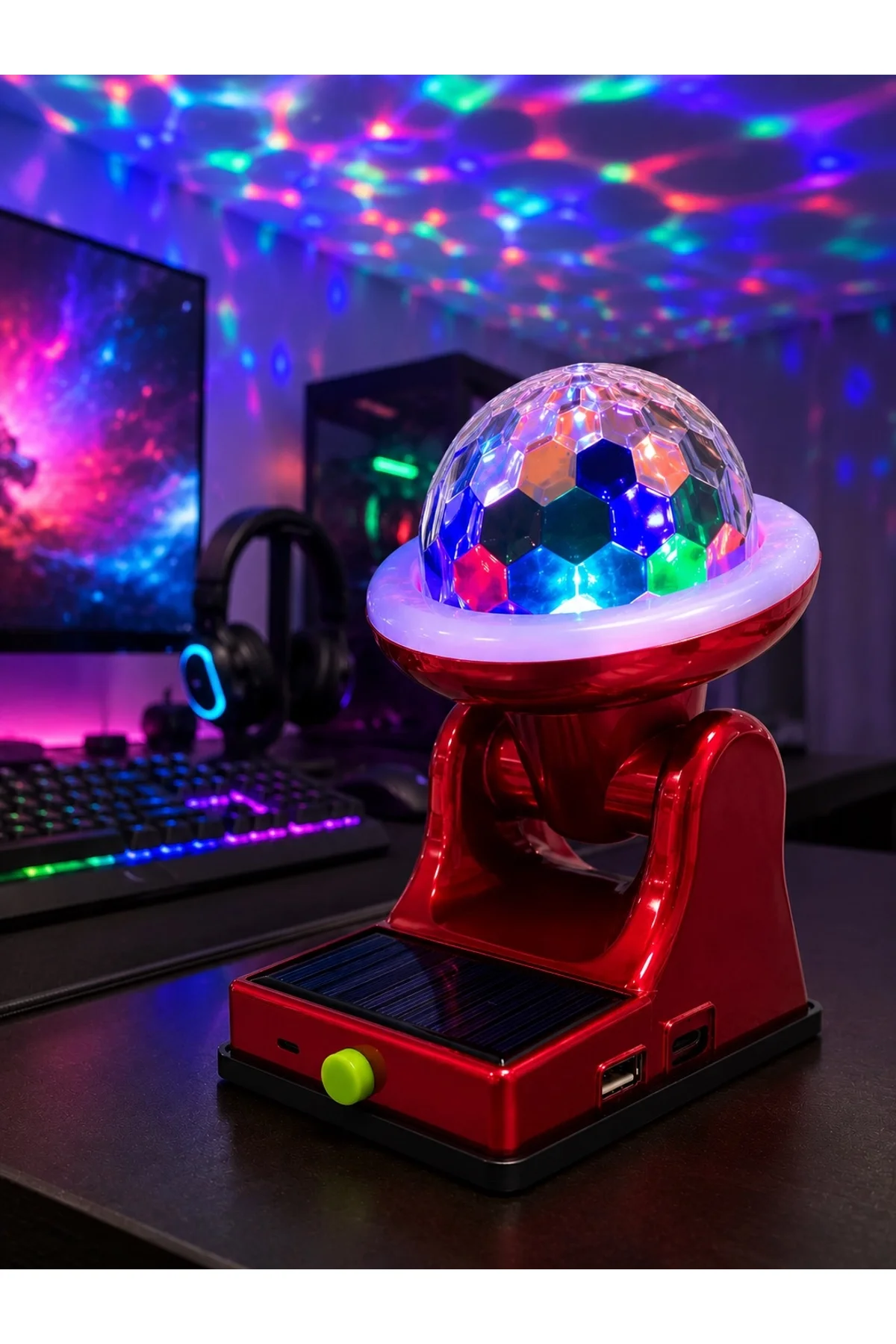 360° Rgb Led Disco Işığı Ayarlanabilir Başlıklı Güneş Enerjili Projektör Lamba - Just Cheap Store Görsel 5