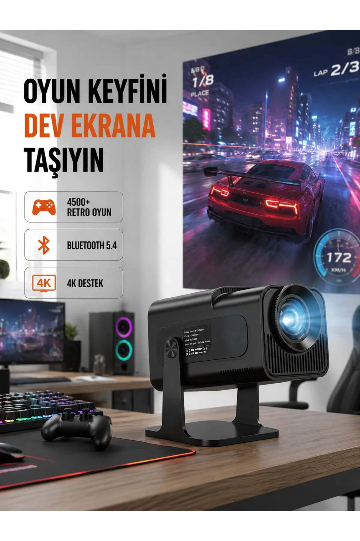 Hcs350pro Android 11 İşletim Sistemli Mini Projektör Yeni Nesil