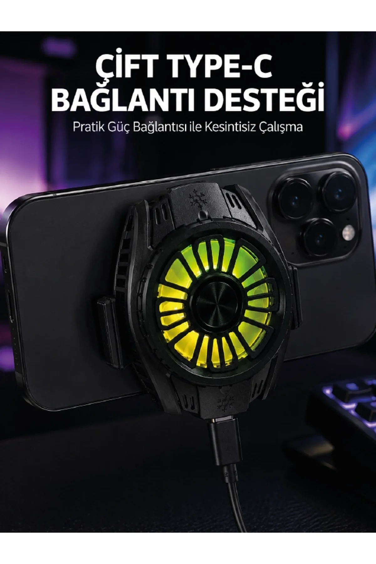 Manyetik Bağlantılı Çift Type-c Girişli Telefon Soğutucu