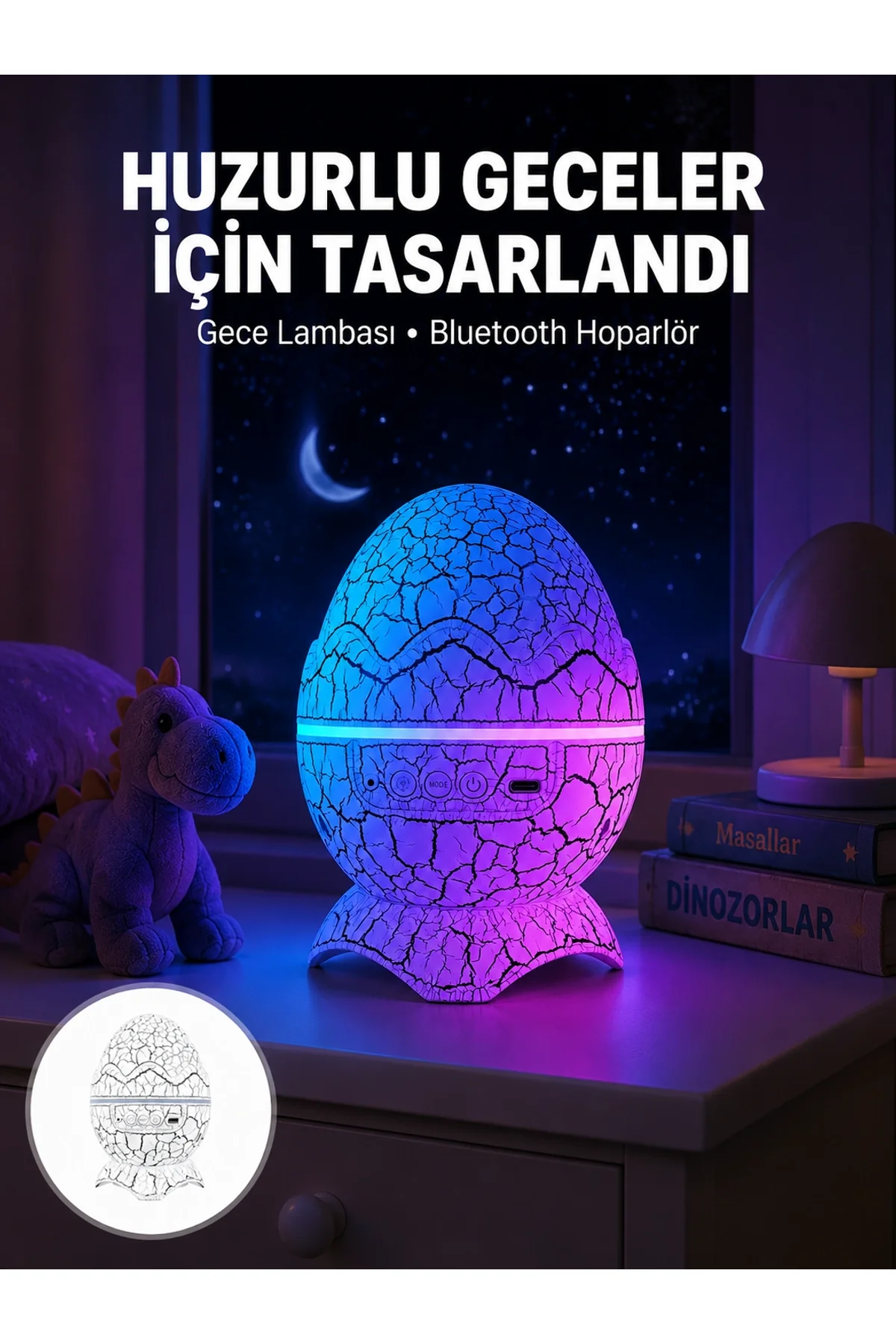 Bluetooth Hoparlör Özellikli 7 Renkli Gece Aydınlatması Yeni Nesil