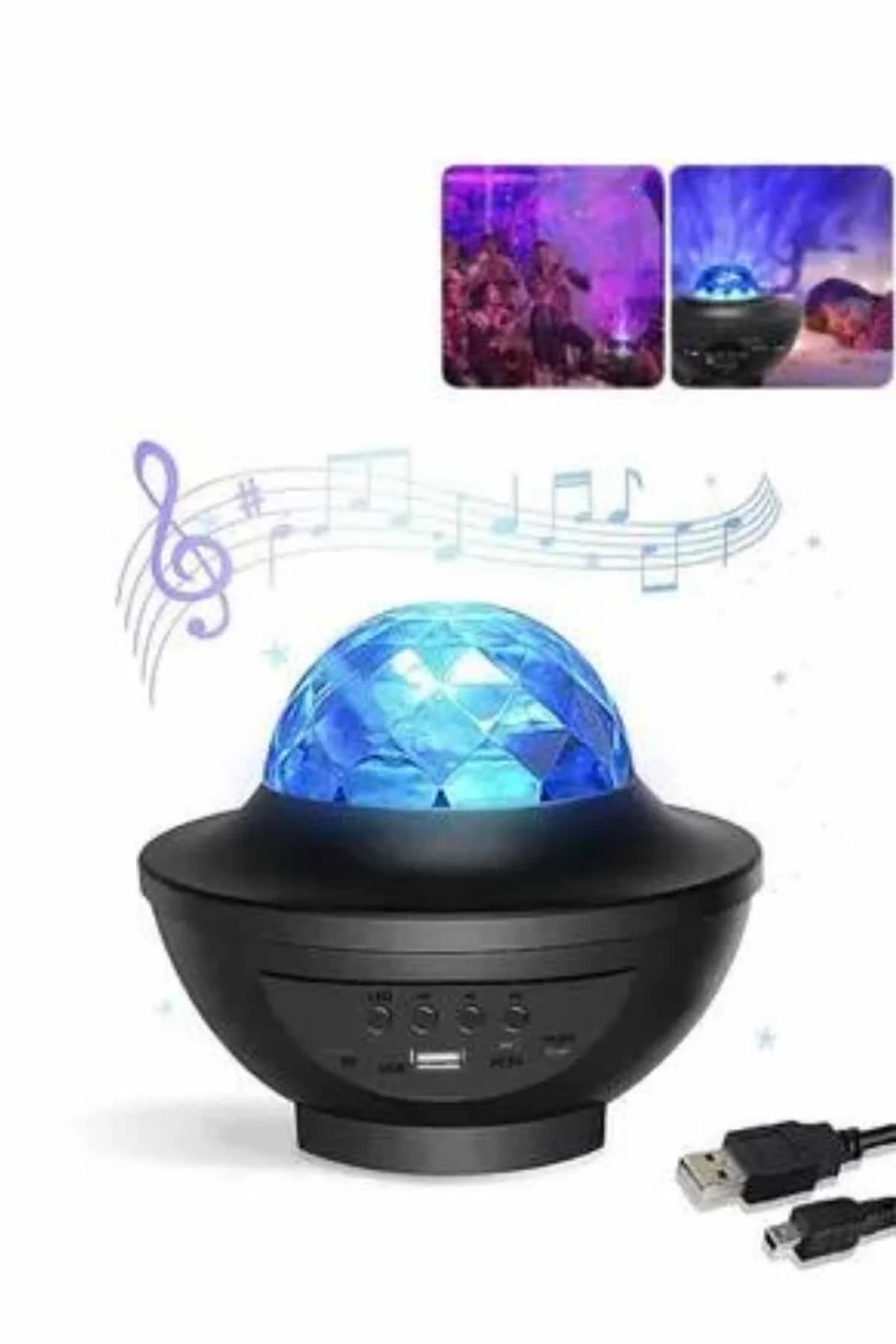 Masa Ve Gece Lambası Renkli Projektör Işıklı Disko Topu Bluetooth Hoparlör - Just Cheap Store Görsel 2