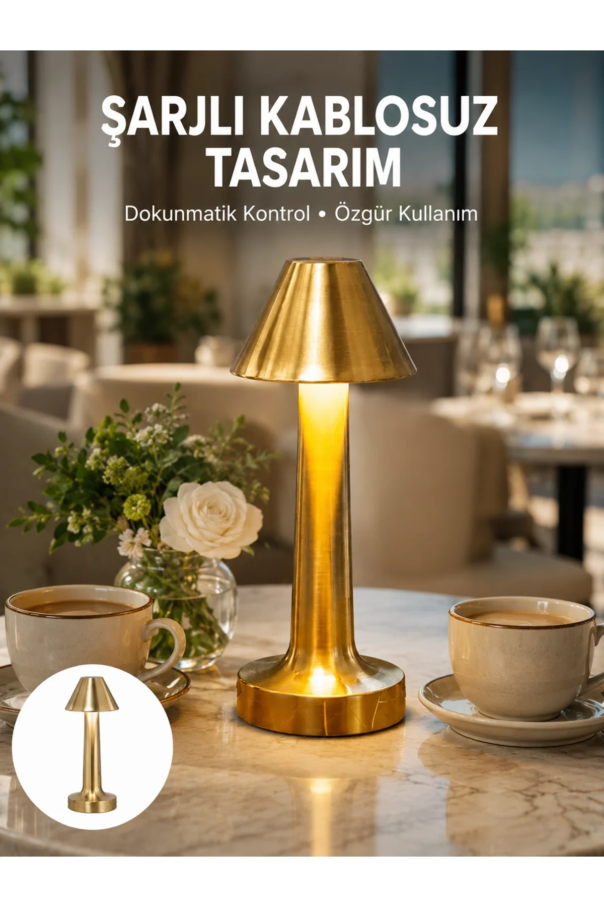 Şarjlı Masa Lambası 3 Işık Modu Kademesiz Karartma Metal Gövde Yeni Nesil