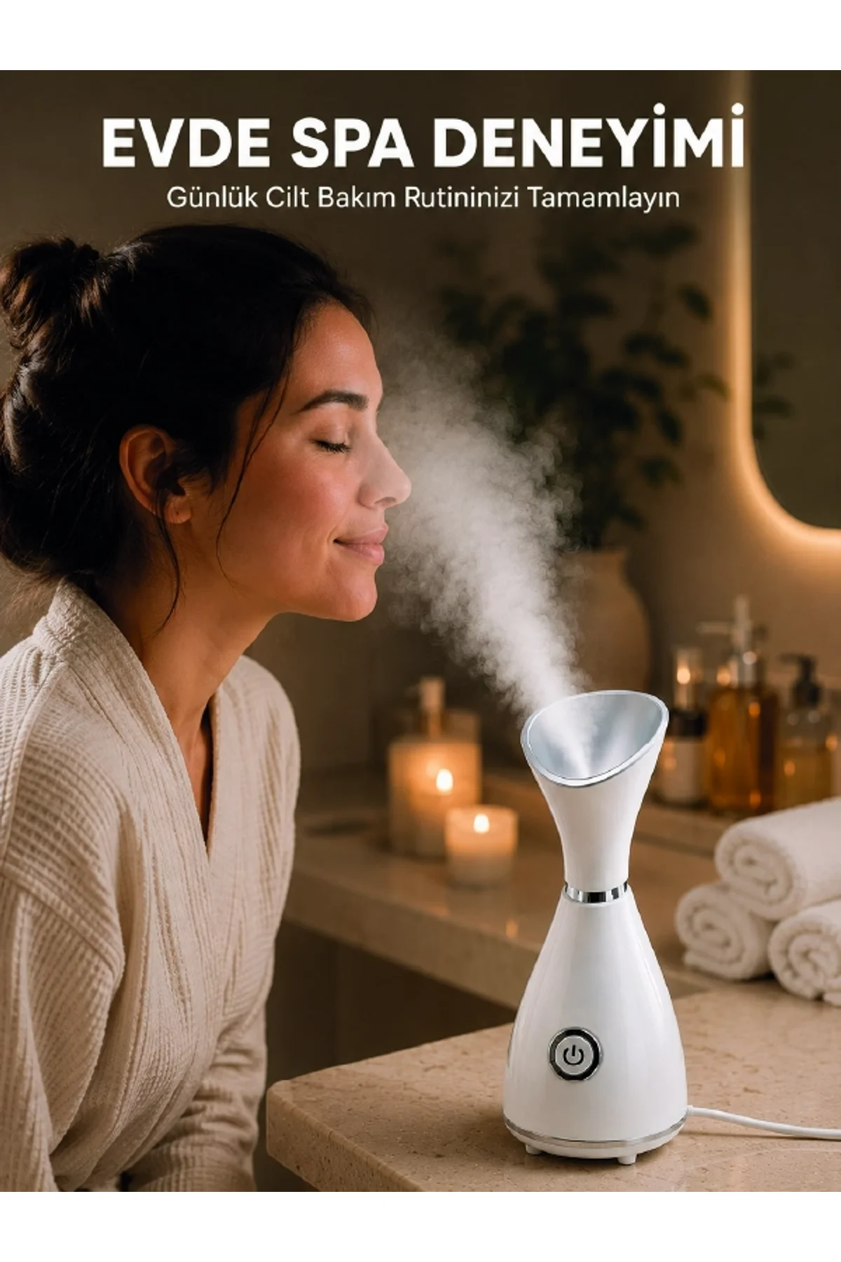 Nano İyonik Buhar Cihazı Tek Tuşla Kullanım Yüz Bakım Makinesi