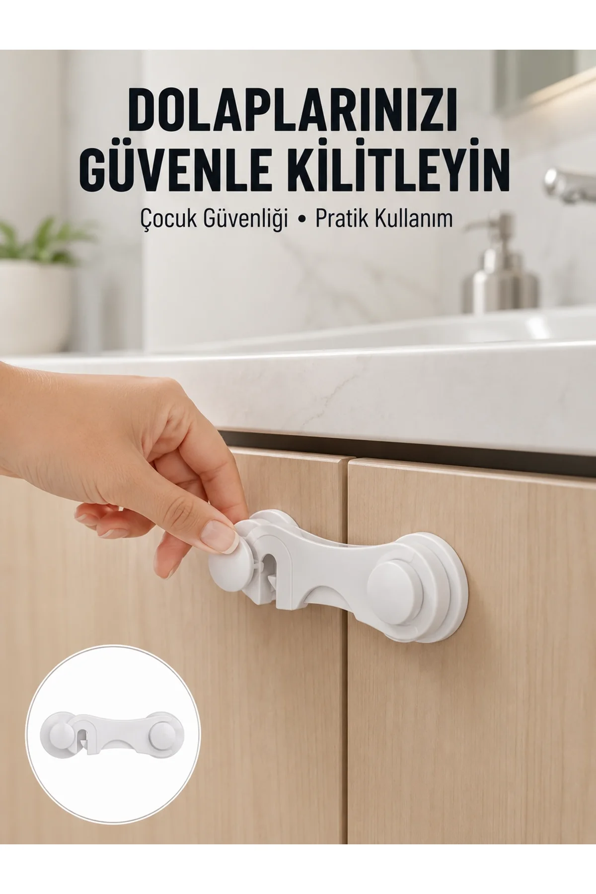 4 Adet Bebek Güvenlik Dolap Kilidi Çift Taraflı Bantlı Kolay Montajlı Emniyet Seti Yeni Nesil