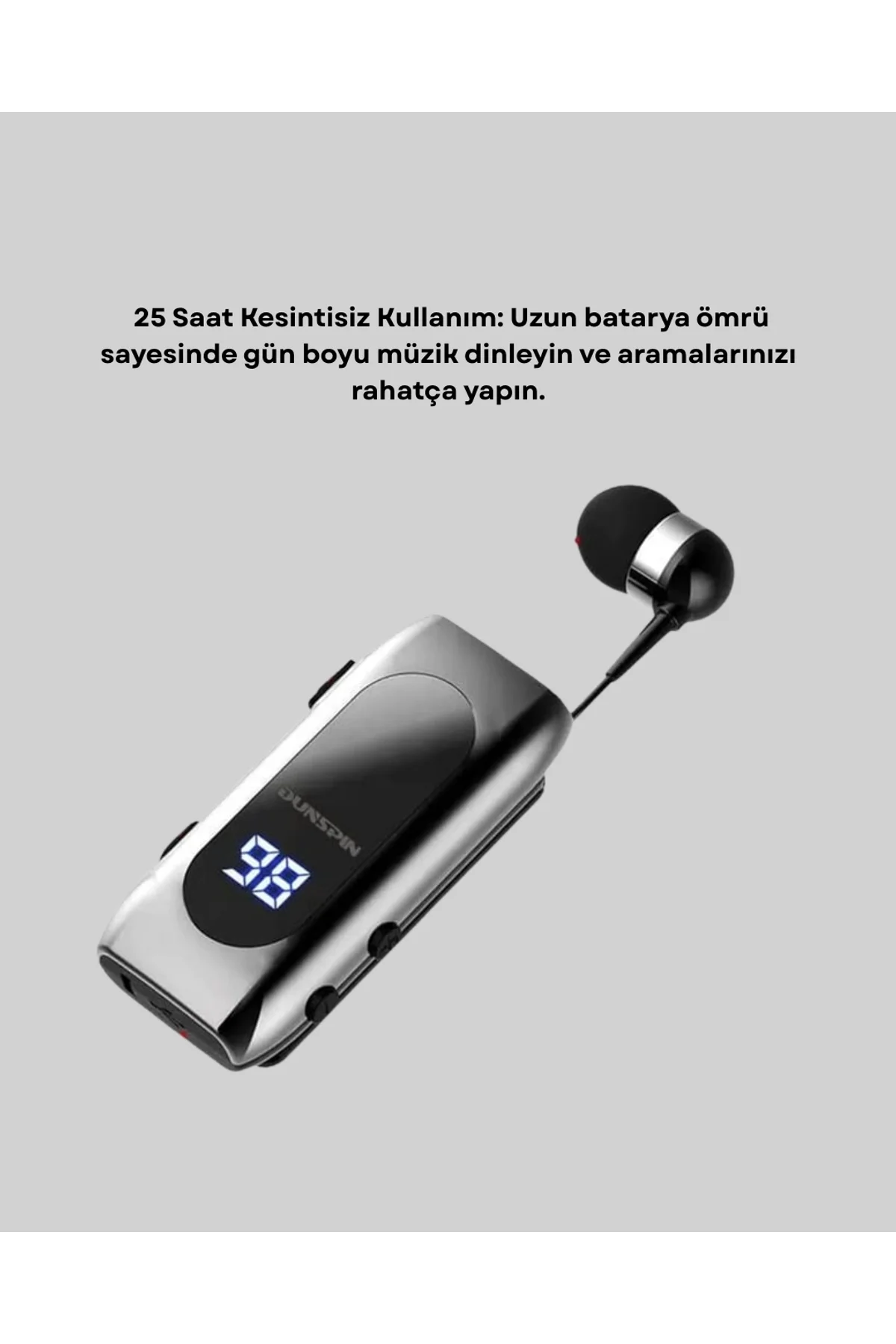 Bluetooth 5.2 Klipsli Kablosuz Kulaklık – Dijital Ekran &amp; Titreşimli Uyarı Yeni Nesil - Just Cheap Store Görsel 2