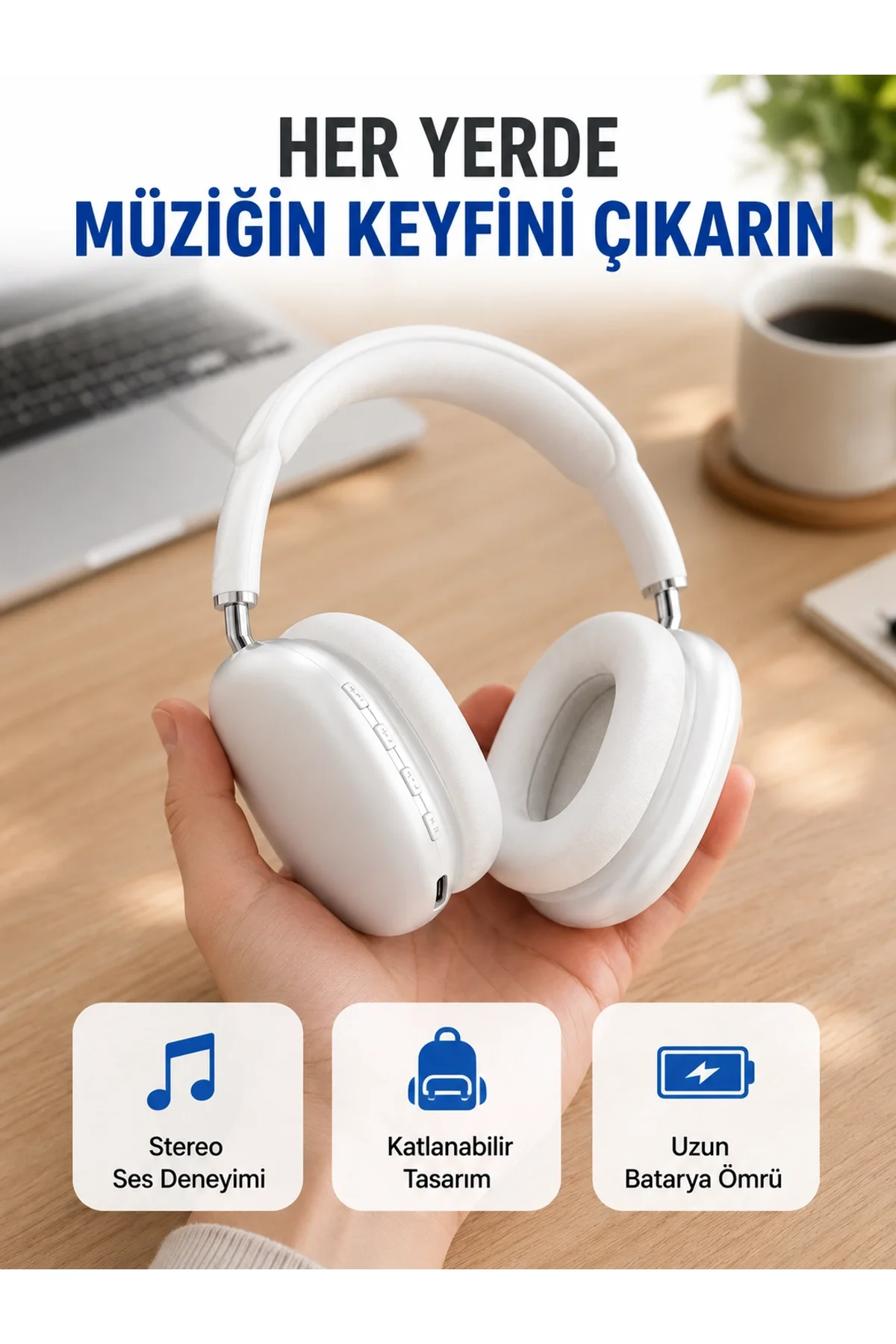 400 Mah Bataryalı Kablosuz Kulaklık | Bt 5.0, Müzik &amp; Görüşme Yeni Nesil