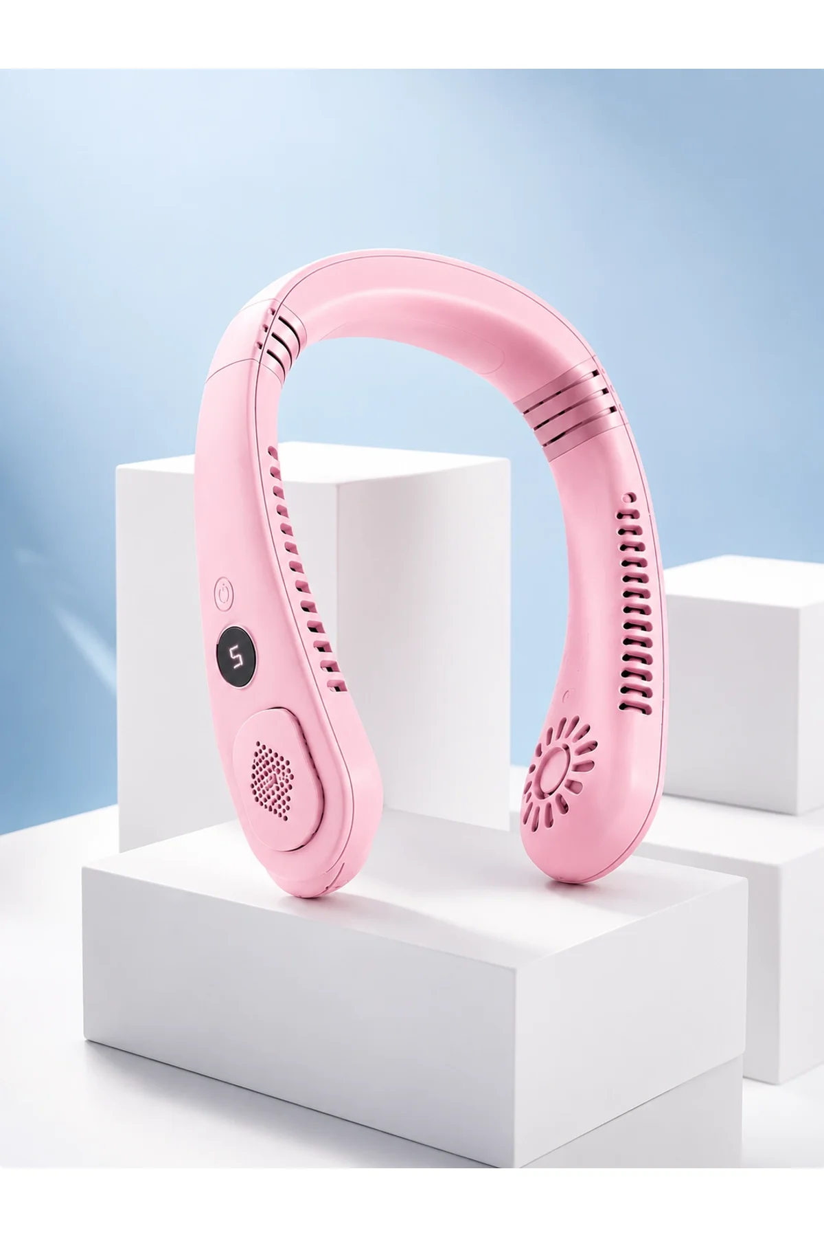 Pembe Boyun Tipi Fan Usb Şarjlı Hafif Tasarım Güçlü Hava Üflemeli Serinletici - Just Cheap Store Görsel 2