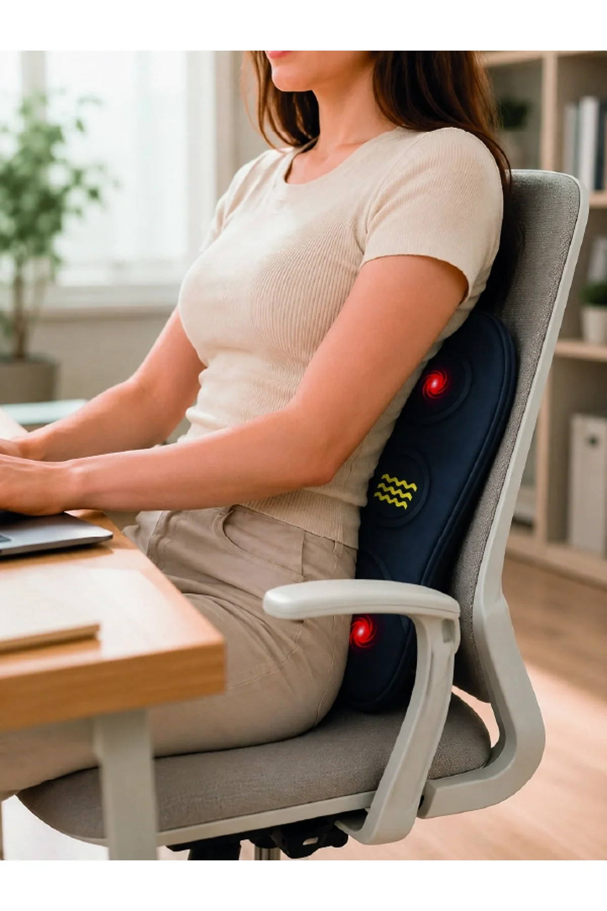 Ev Ofis Ve Araç İçin Isıtmalı Titreşimli Bel Masaj Yastığı - Just Cheap Store Görsel 4