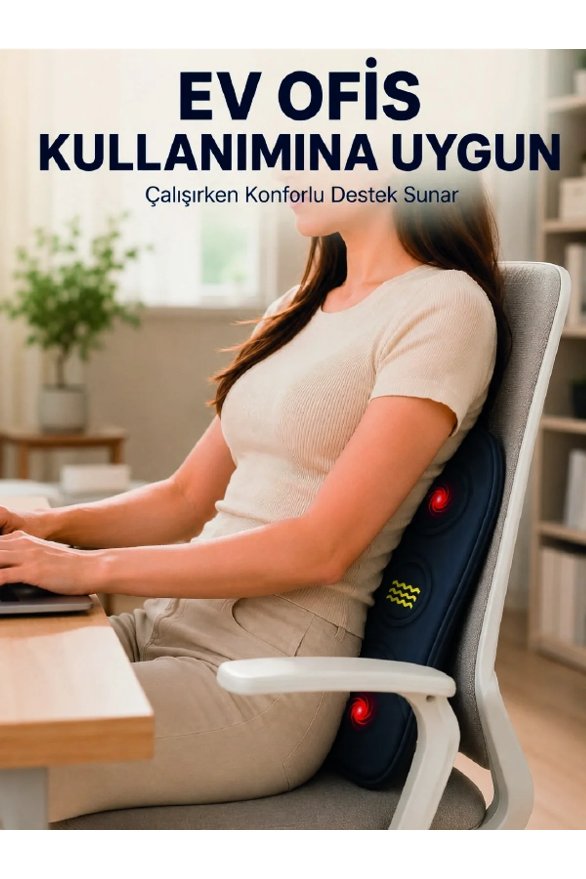 Bel Destek Minderi Isıtmalı Masaj Özellikli Günlük Kullanım